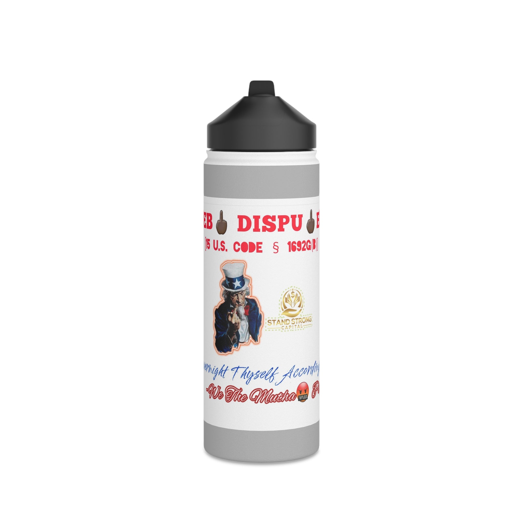 SSC_Deb🖕🏿 Dispu🖕🏿ed Stainless Steel Water Bottle, Standard Lid