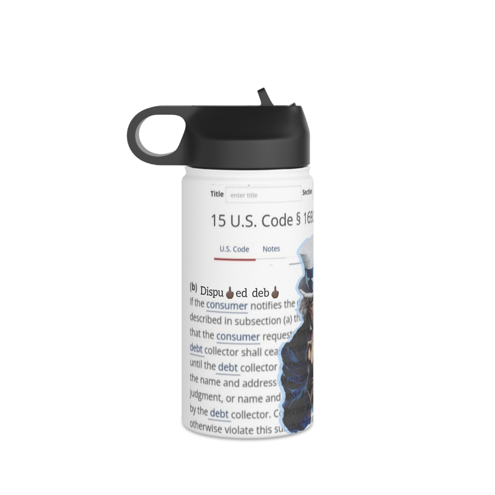 SSC_Deb🖕🏿 Valida🖕🏿ion Stainless Steel Water Bottle, Standard Lid