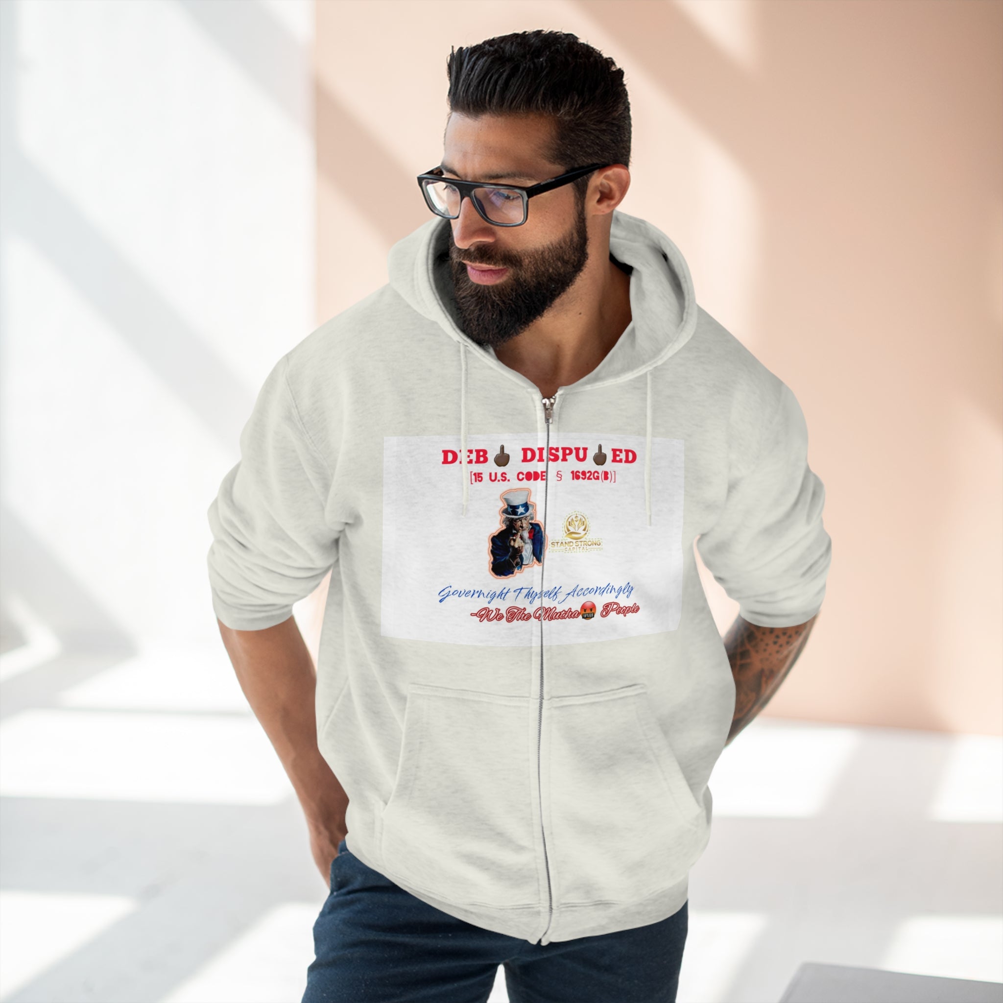 SSC_Debt Dispute Unisex Premium Full Zip Hoodie