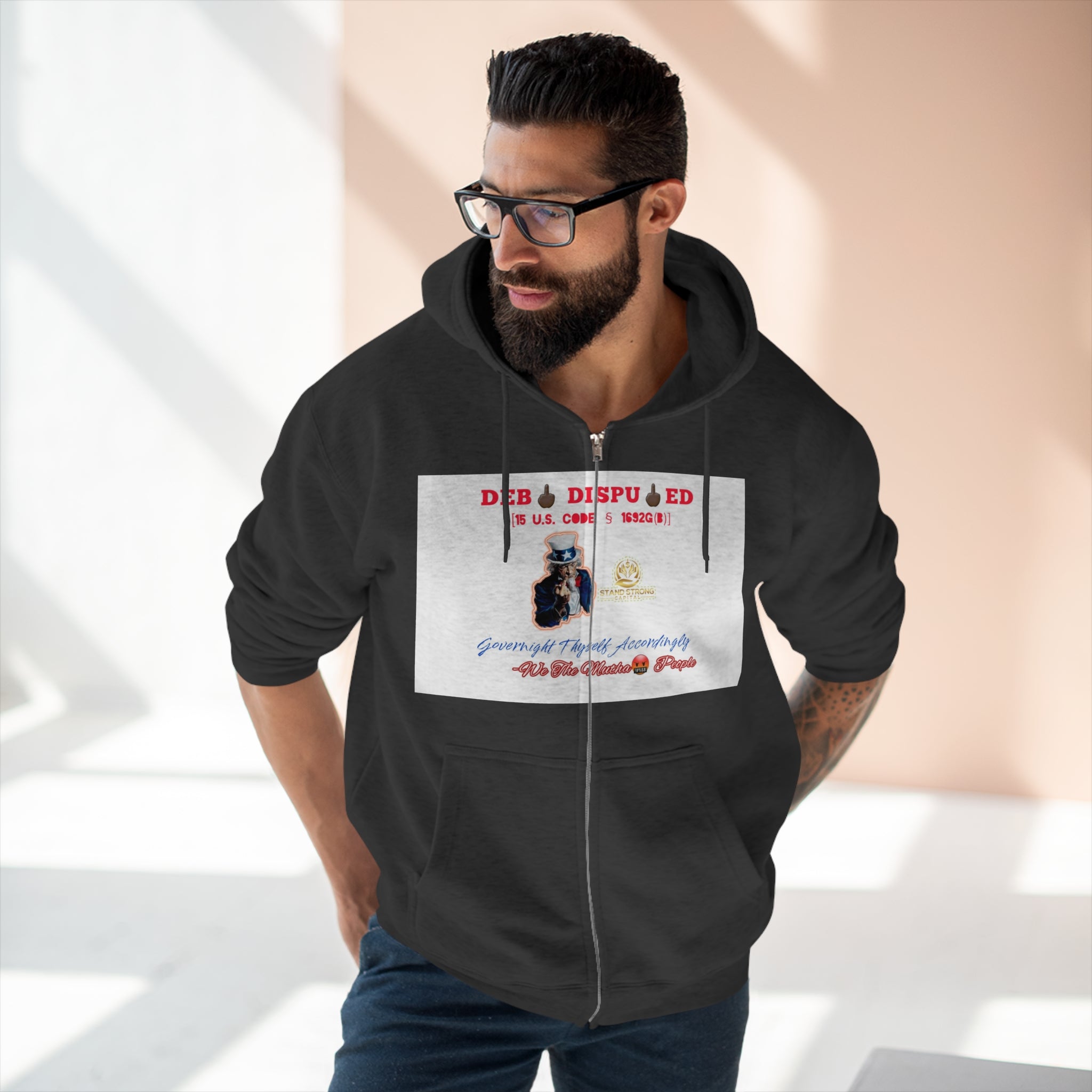 SSC_Debt Dispute Unisex Premium Full Zip Hoodie