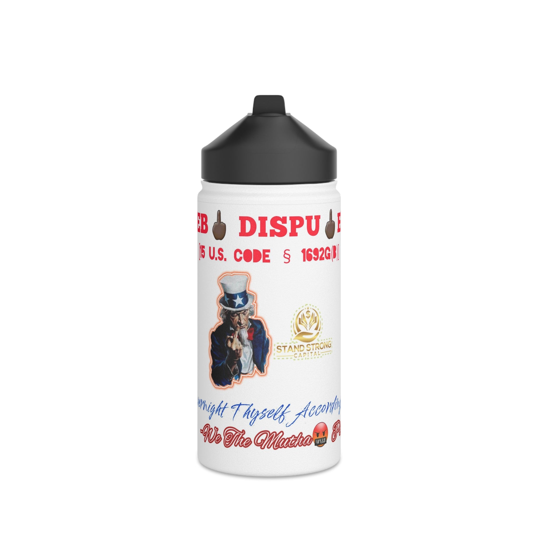 SSC_Deb🖕🏿 Dispu🖕🏿ed Stainless Steel Water Bottle, Standard Lid