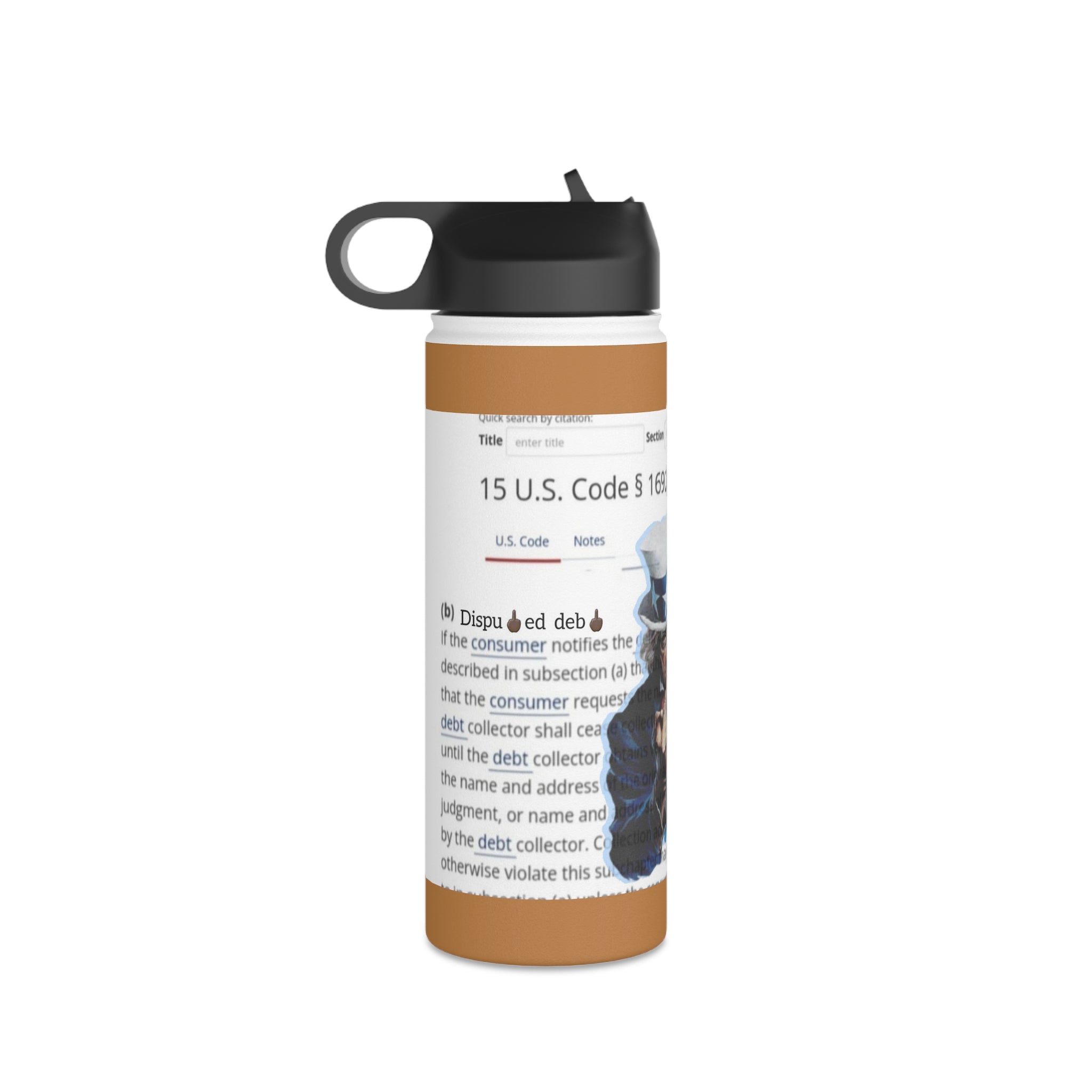 SSC_Deb🖕🏿 Valida🖕🏿ion Stainless Steel Water Bottle, Standard Lid