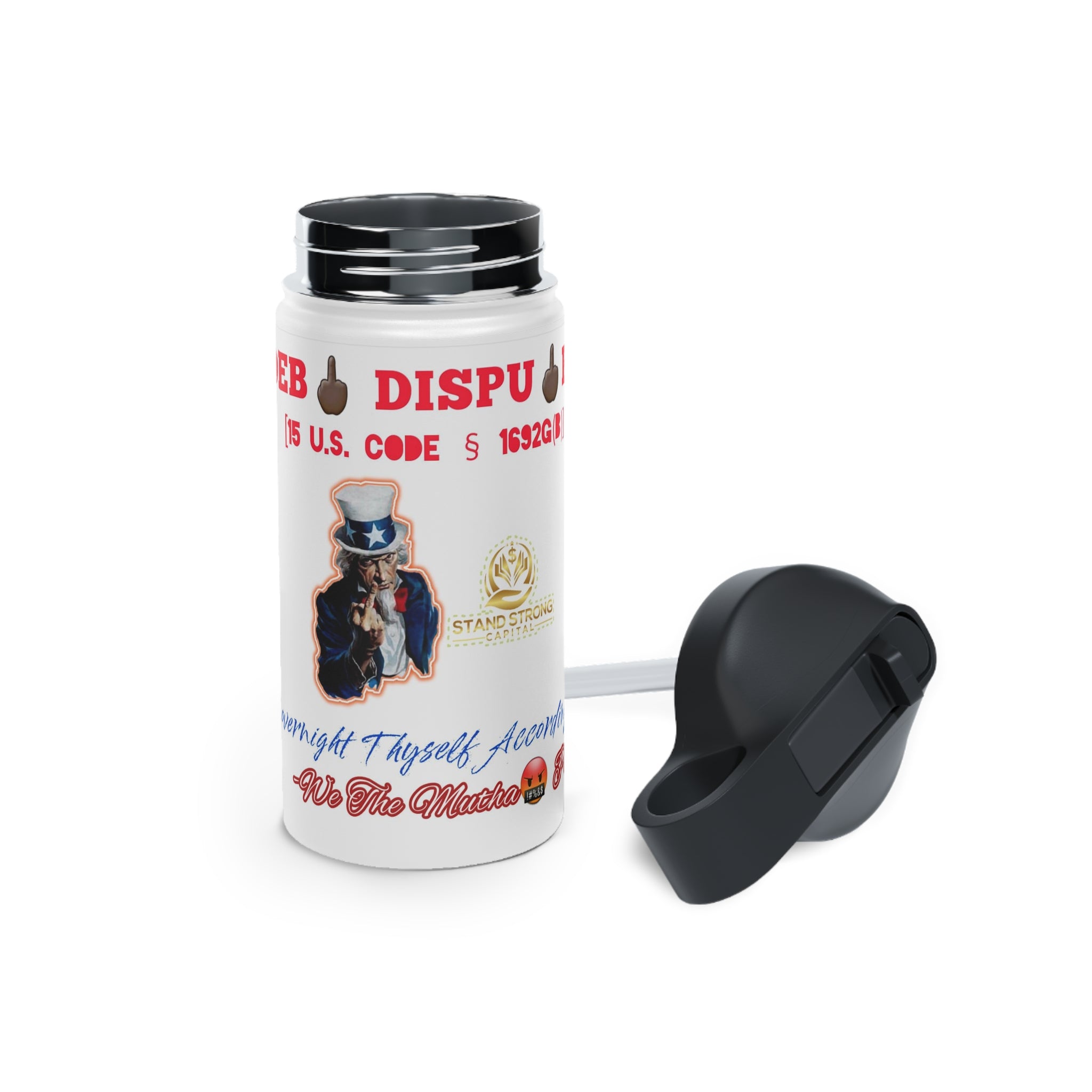 SSC_Deb🖕🏿 Dispu🖕🏿ed Stainless Steel Water Bottle, Standard Lid