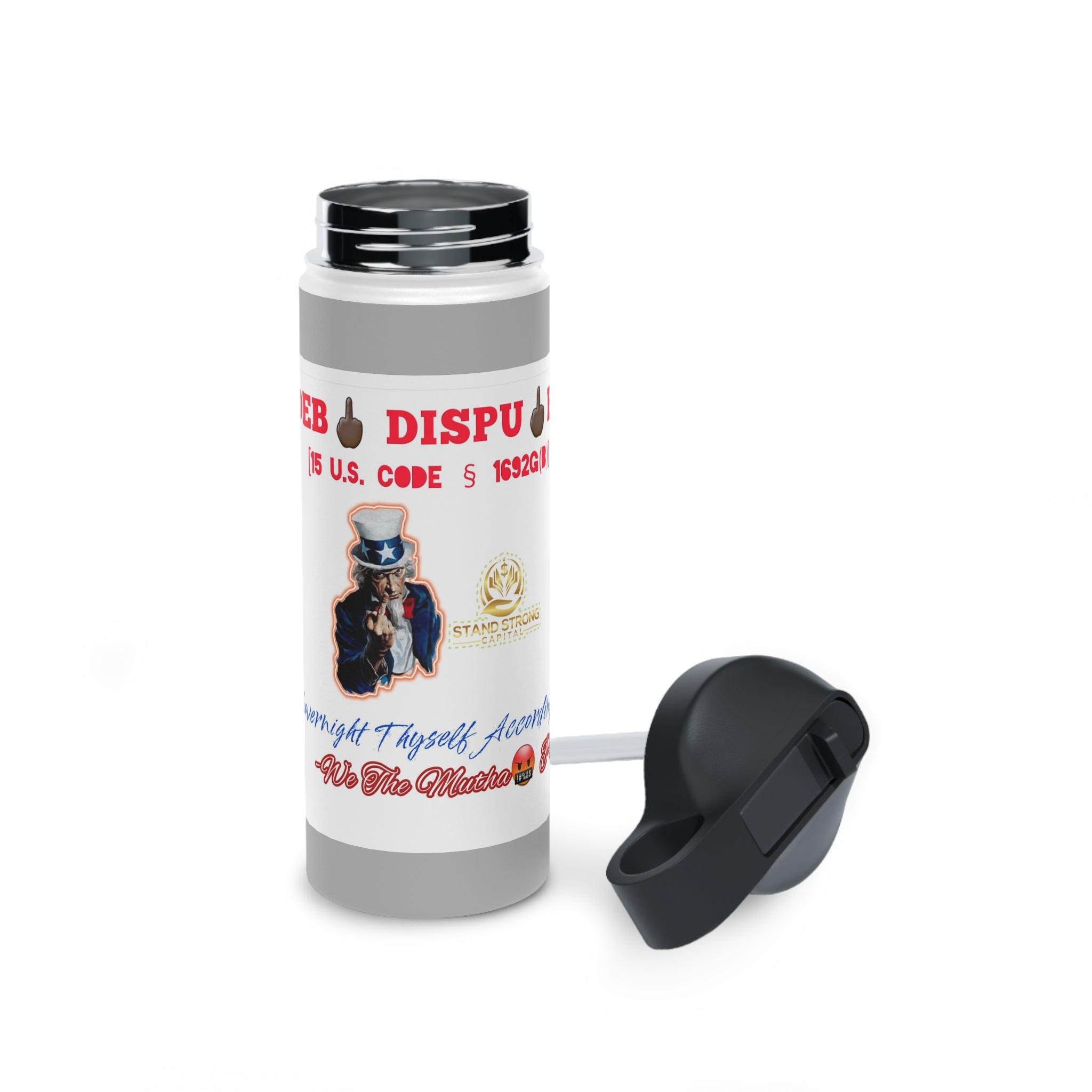 SSC_Deb🖕🏿 Dispu🖕🏿ed Stainless Steel Water Bottle, Standard Lid